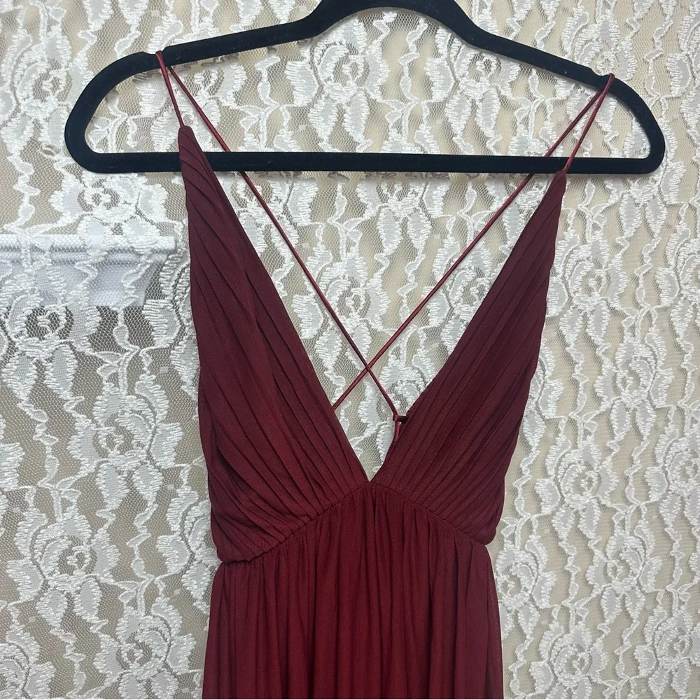 dusty blue frill hem lace bodycon dress Mermaid Formal Backless Tight Prom Dress Rhinestone Strap Detailing Length Mulberry Layne | Alden 3XL (women) Color:Light Rust